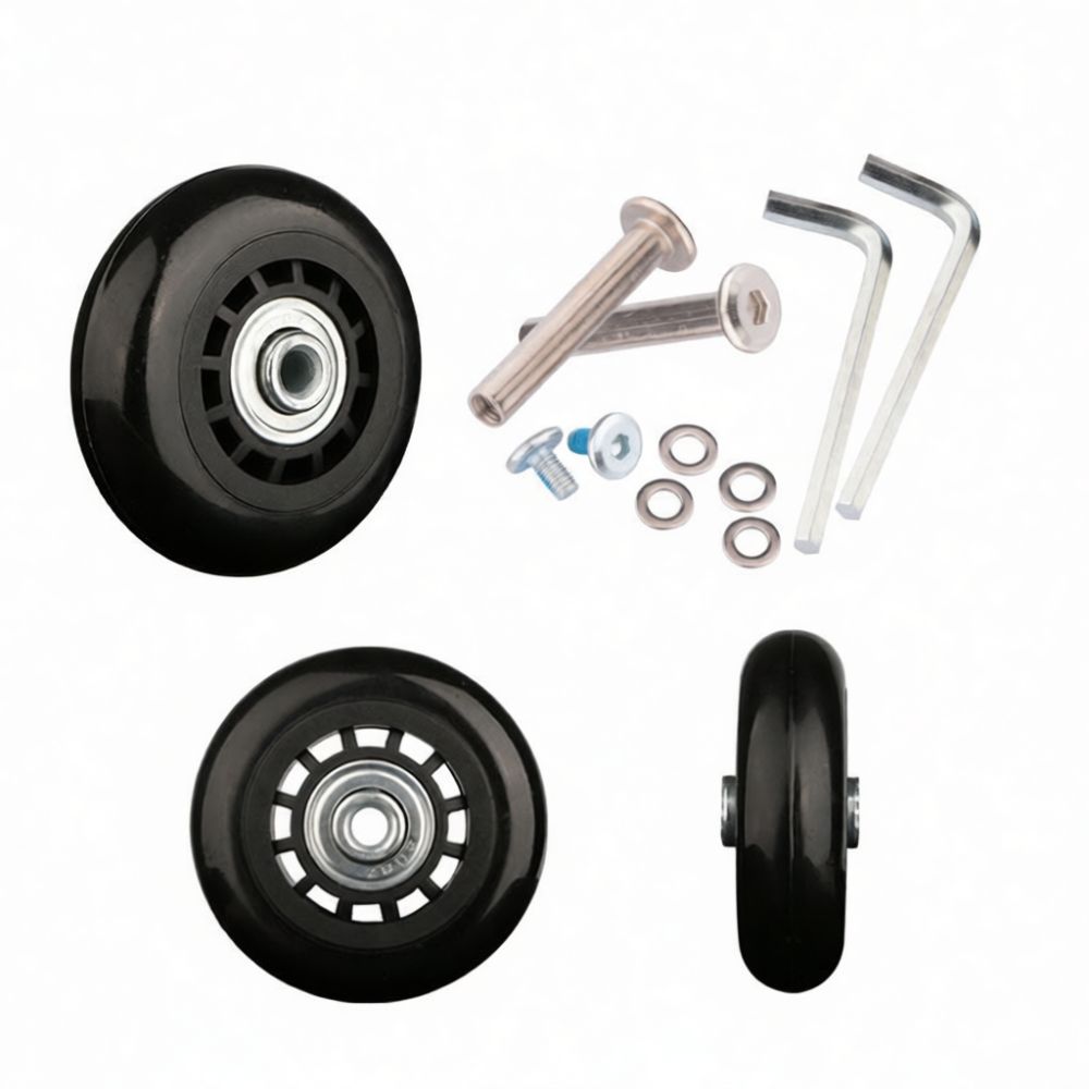 Silent Replacement Luggage Wheels - スーツケースやトロリーの修理用、静音性と耐摩耗性に優れた交換用ゴム製キャスターホイール。汎用性の高いローラーホイール。