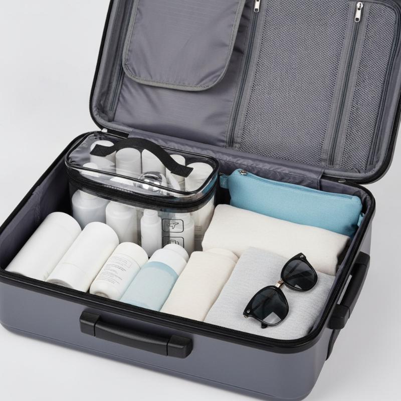 透明で防水性のあるPVC製化粧ポーチ。厚手で大容量。家族旅行 - Cosmetic Bags のレビューと価格