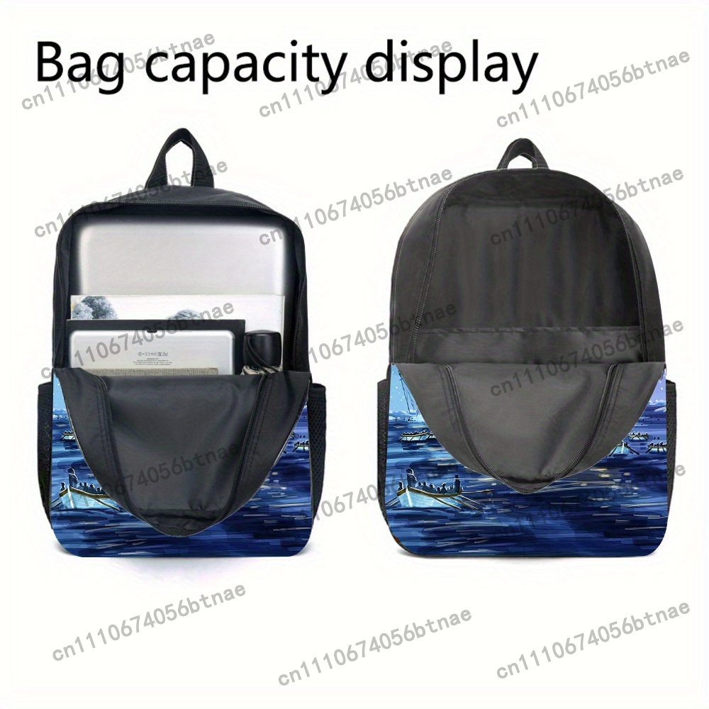 タイタニック柄バックパック3点セット |   大容量カジュア - Handbags のレビューと価格