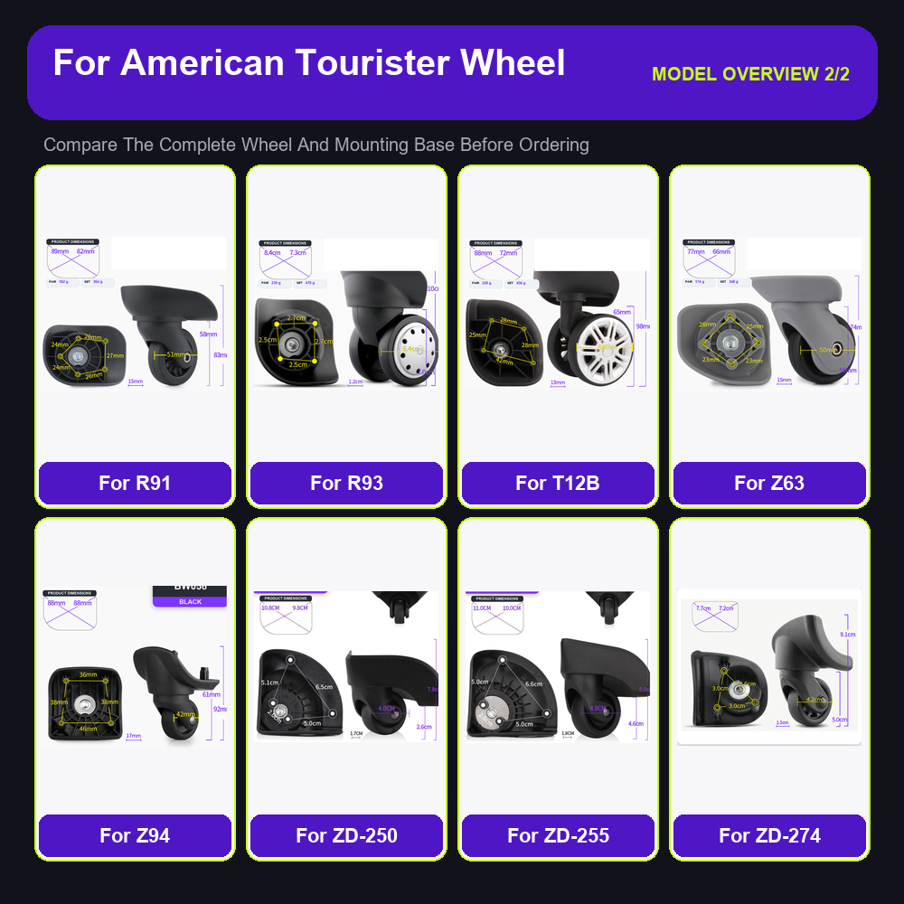 アメリカン・ツアーイスター A-97 サイレントスピナーキャ - Silent Replacement Luggage Wheels のレビューと価格