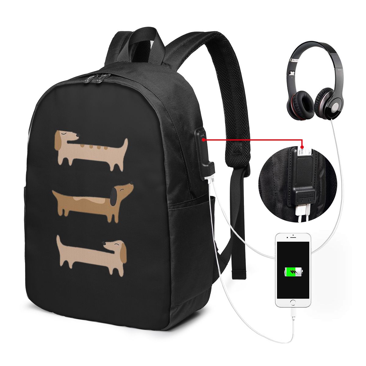 ホームデコレーション - ダックスフントバックパック、トラベ - Backpacks のレビューと価格