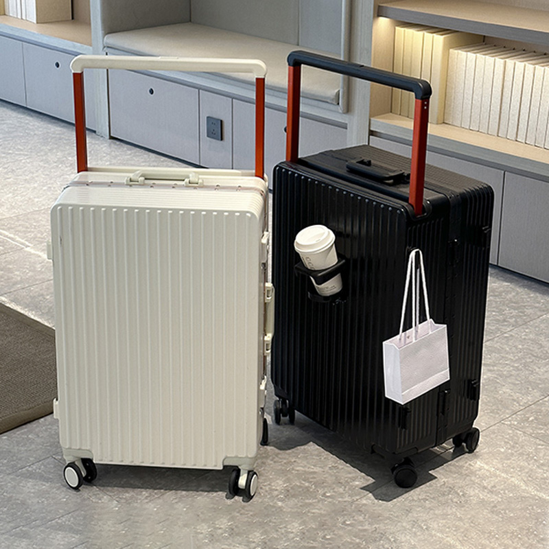 新型ワイドハンドル付きキャリーケース、カップホルダー付き旅行 - Aluminum Frame Carry On Luggage のレビューと価格