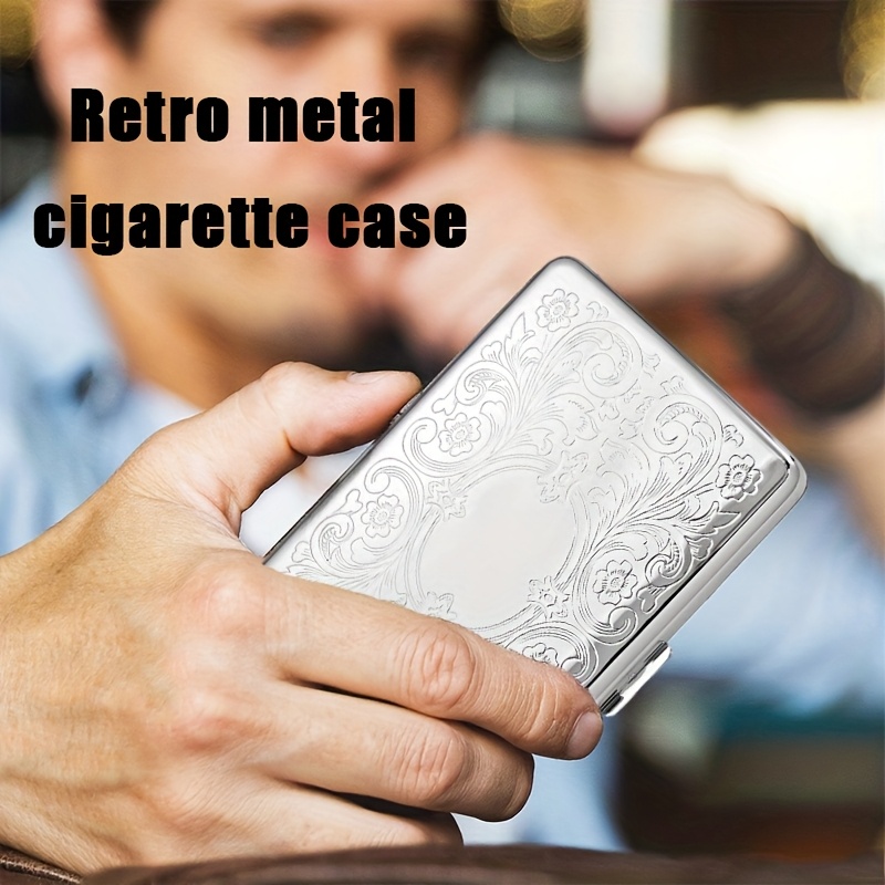 ヴィンテージ風の金属製シガレットケース。男性向けで、12本の - Wallets のレビューと価格