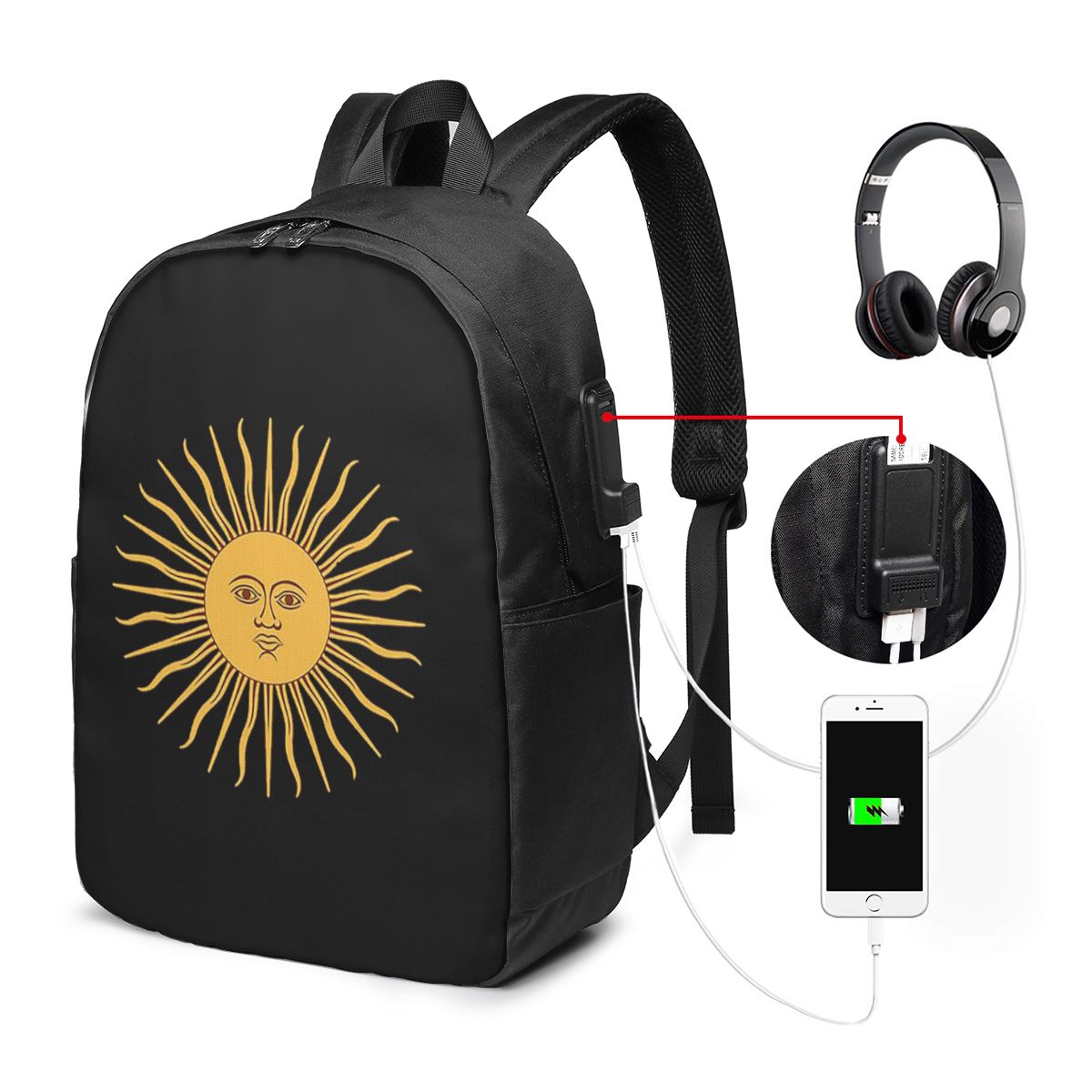 サン・オブ・メイ アルゼンチン国旗 バックパック トラベルノ - Backpacks のレビューと価格